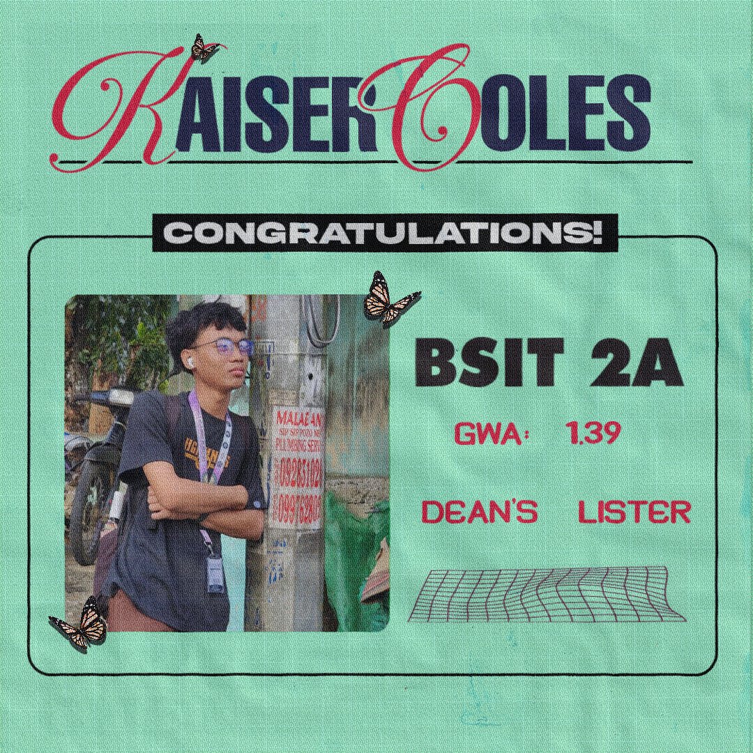 Dean's Lister congratulations post