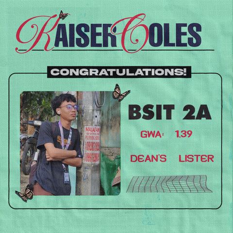 Dean's Lister congratulations post